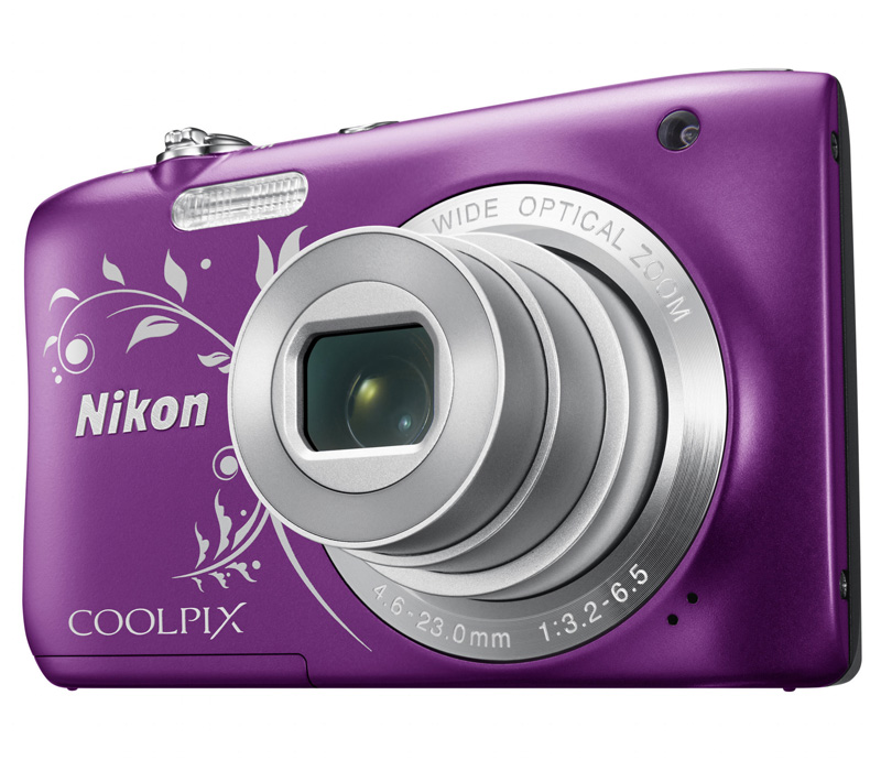 Компактный фотоаппарат Nikon Coolpix S2900 фиолетовый с рисунком