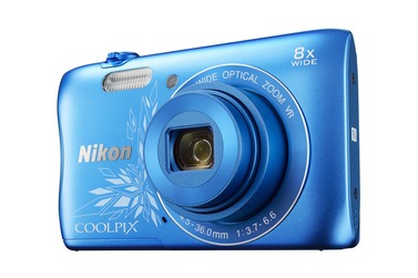 Компактный фотоаппарат Nikon Coolpix S3700 синий с рисунком