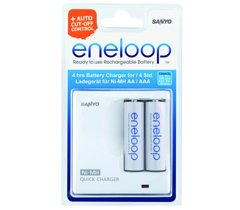 Зарядное устройство Sanyo Eneloop + 2 акк. АА 1900 мАч (4 часа, MDR02-E-2-3UTGB)