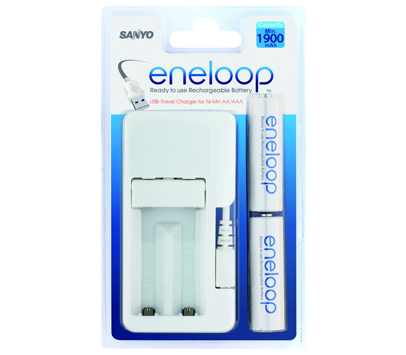 Зарядное устройство Sanyo Eneloop USB + 2 акк. АА 1900mAh (4.5 часа, MDU01-E-2-3UTGB)