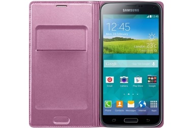 Samsung Чехол-книжка  для Galaxy S 5 розовый Flip Wallet (EF-WG900BPEGRU)