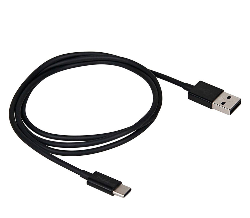 USB - Type-C, мягкая TPE оплетка, длина 1 м., черный