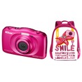 Компактный фотоаппарат Nikon Coolpix S33 розовый + рюкзак