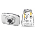 Компактный фотоаппарат Nikon Coolpix S33 белый + рюкзак