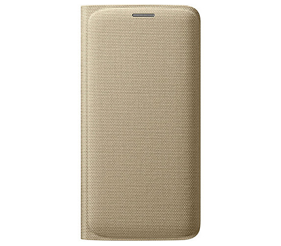 Samsung Чехол  Flip Wallet (текстиль) для Galaxy S6 Edge, золотой