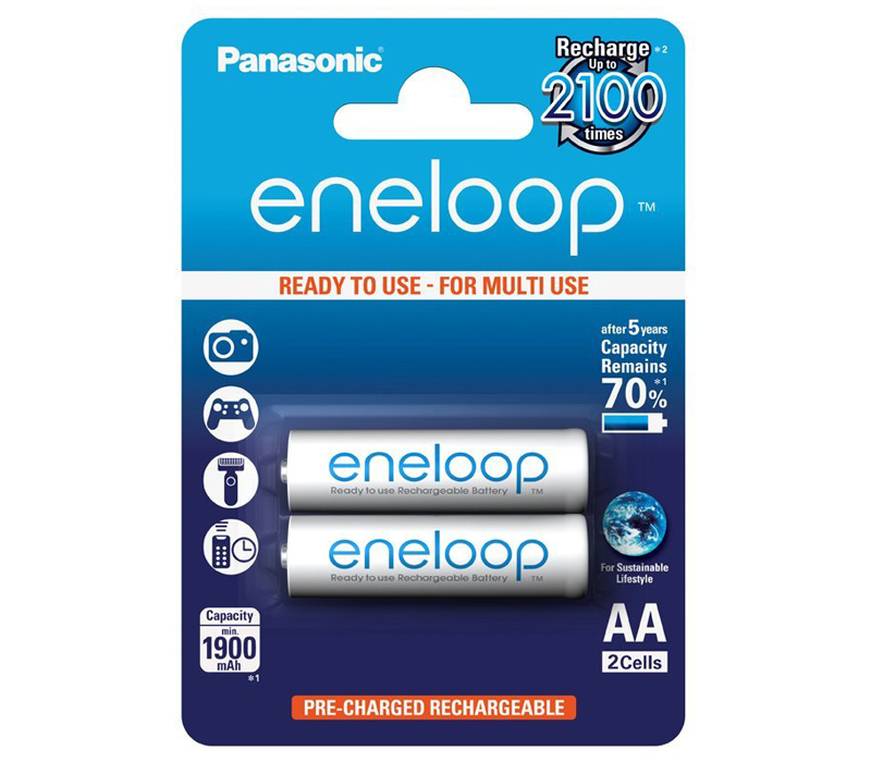 Аккумуляторы Panasonic Eneloop AA 1900 mAh, 2 шт. (BK-3MCCE/2BE) от Яркий Фотомаркет