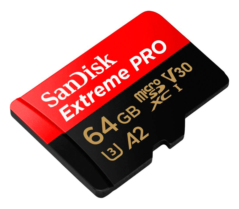 MicroSDXC 64GB Extreme PRO A2 C10 V30 UHS-I U3 200/90 МБ/с