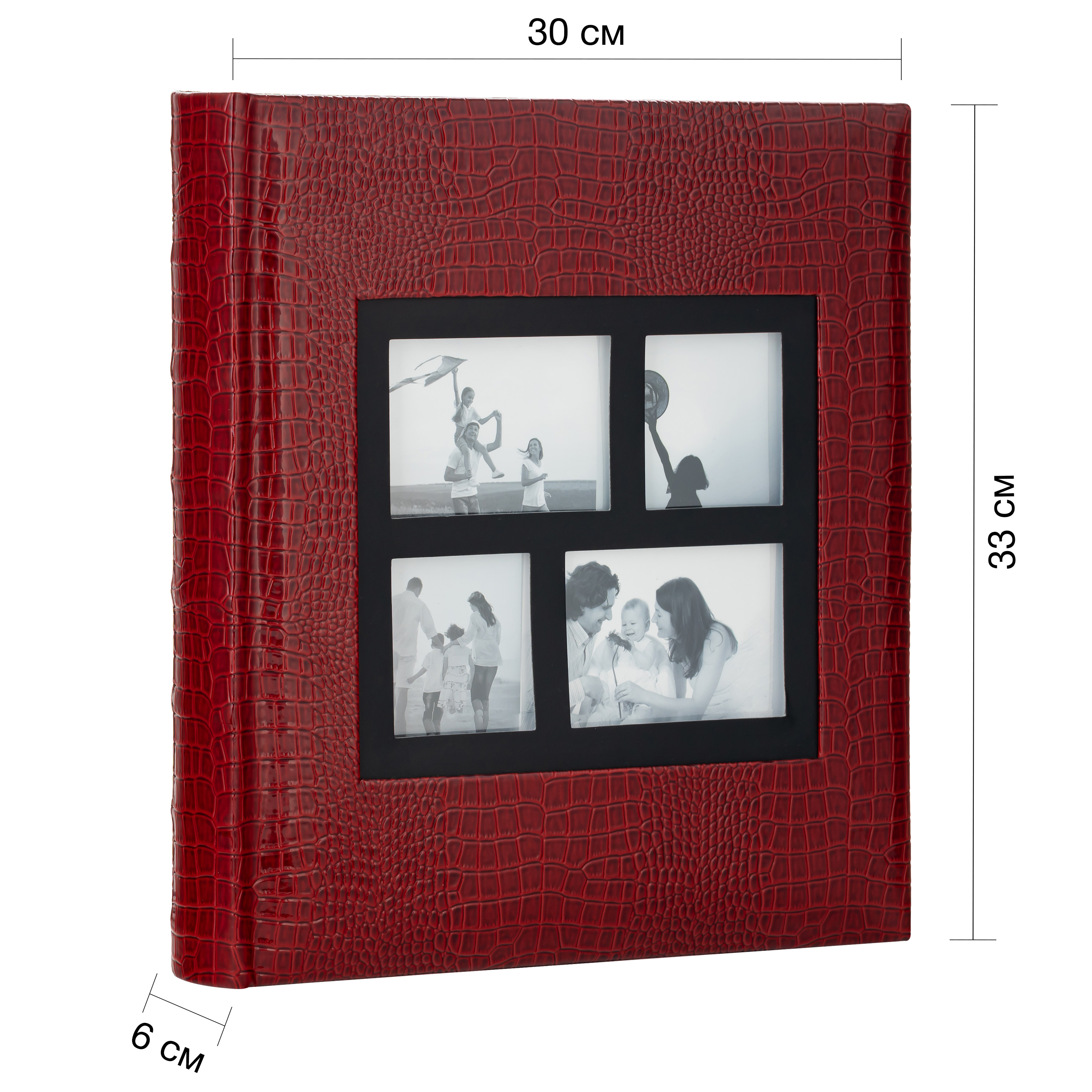 10x15 см 500 фото, «Классика» с окошком, бордовый, FA-EBBM500-861