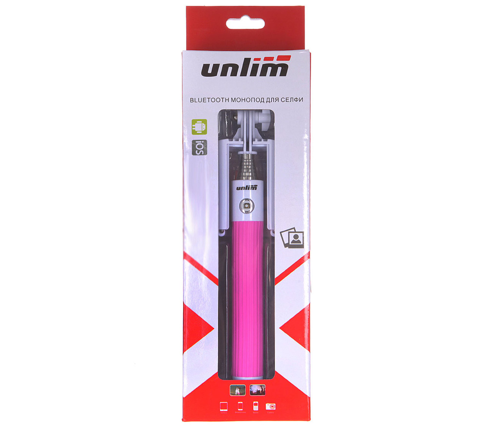 Монопод для селфи UNLIM UN-3188I розовый, Bluetooth, 88 см, (нерабочая кнопка) от Яркий Фотомаркет