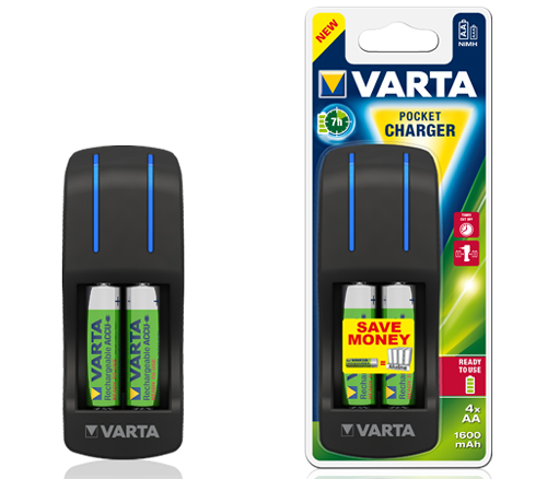 Зарядное устройство Varta Pocket Charger + 4 аккумулятора АА 1600 mAh Ready2Use от Яркий Фотомаркет
