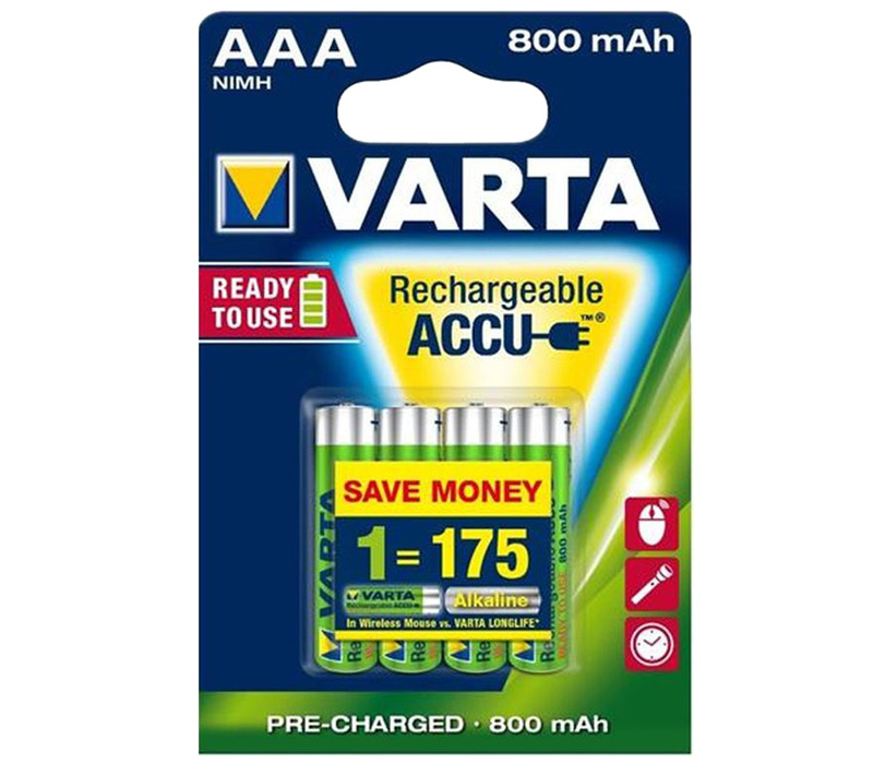 Аккумуляторы Varta Ready to use AAA Ni-Mh 800 мАч, 4 шт (с боксом для хранения) от Яркий Фотомаркет