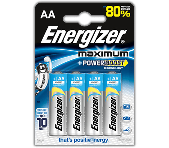Батарейки Energizer Maximum AA (LR6), 4 шт. от Яркий Фотомаркет