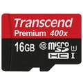 Карта памяти Transcend MicroSDHC 16GB  UHS-1 60 MB/s Premium 400x с адаптером (TS16GUSDU1)