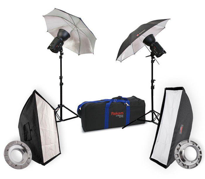 Комплект студийного света Rekam HaloSuper-1K UB & SB Kit 3, галогенный, 2х1000 Вт от Яркий Фотомаркет