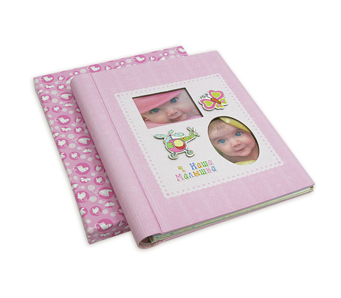 Фотокнига Diesel 23х28 см 20 магнитных страниц, 20 страниц для заполнения, "Our baby" розовый от Яркий Фотомаркет