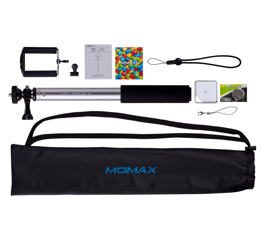 Монопод для селфи Momax SelfiFit Bluetooth, серебристый от Яркий Фотомаркет