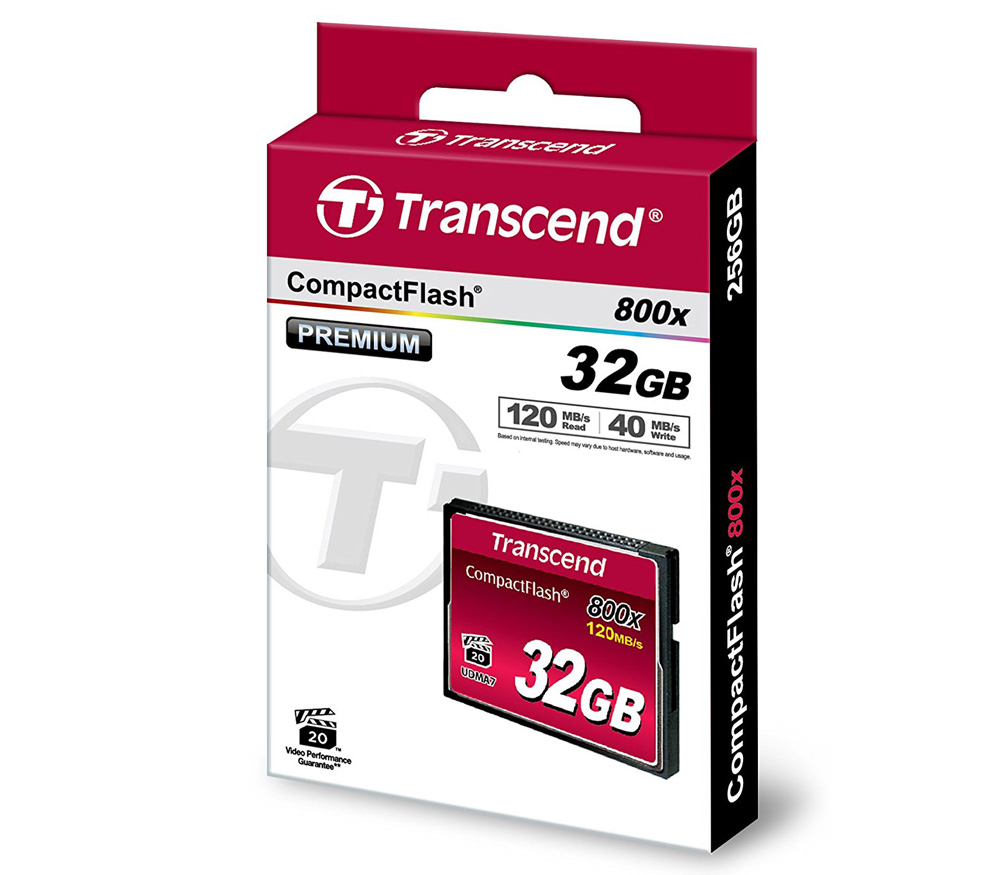 Карта памяти Transcend CompactFlash 32GB 800x, UDMA7 (TS32GCF800)