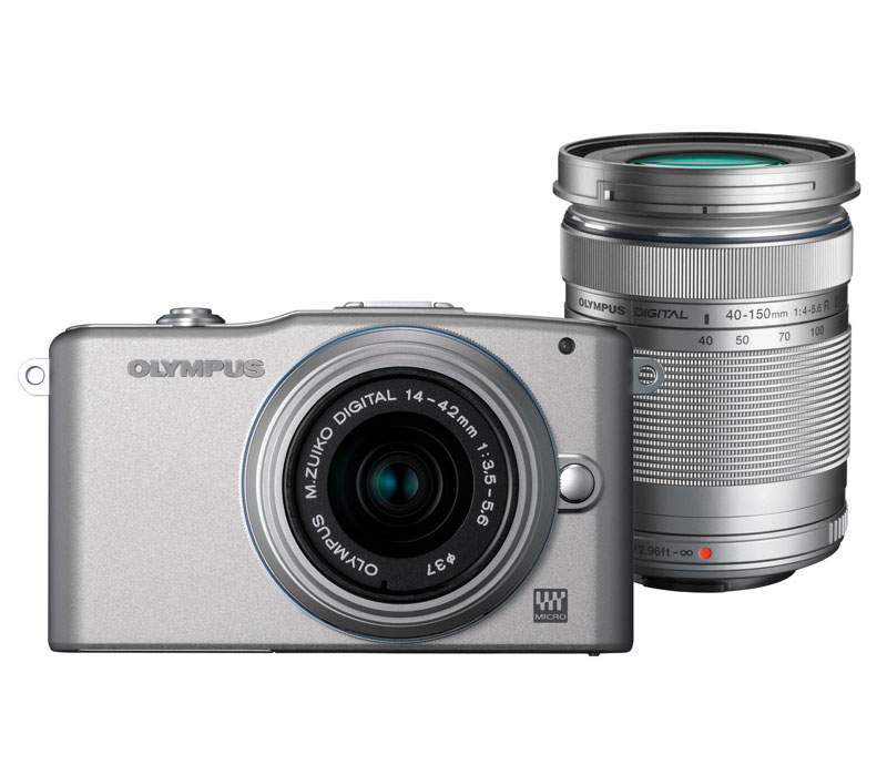Беззеркальный фотоаппарат Olympus Pen E-PM1 + Kit 14-42 II R + 40-150 Silver kit