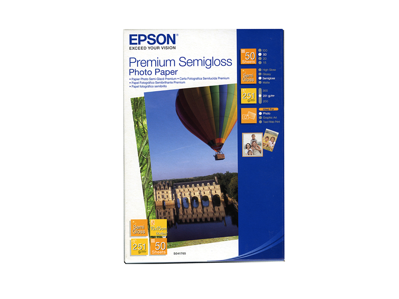 Epson S041765 10x15 PSPP Premium SemiGlossy Photo Paper, 251 г/м2, 50л