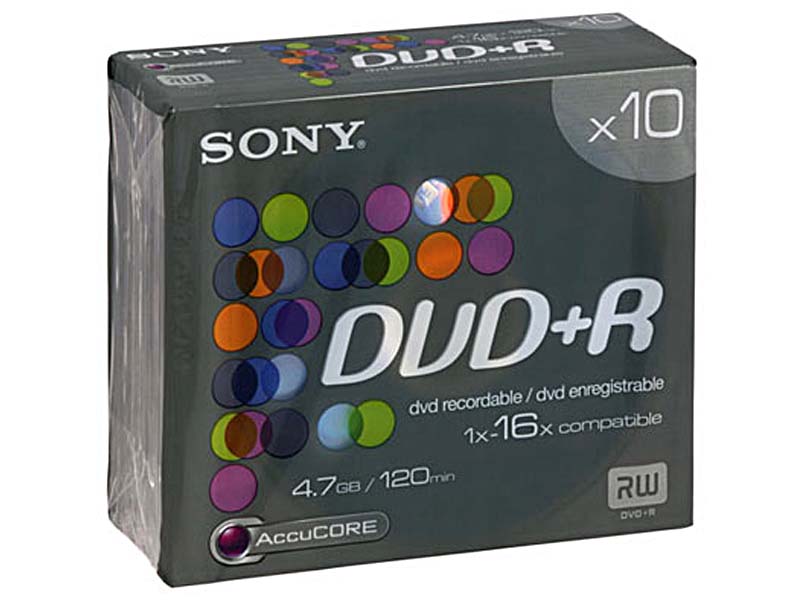 Диск Sony DVD+R  4.7 Гб 16х Slim Color
