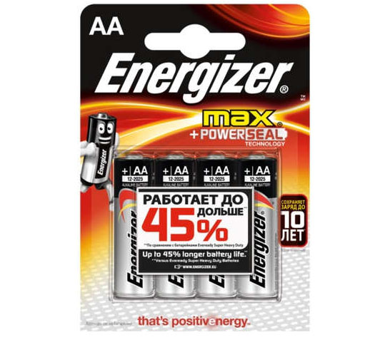 Батарейки Energizer MAX AA, 4 шт (LR6) от Яркий Фотомаркет