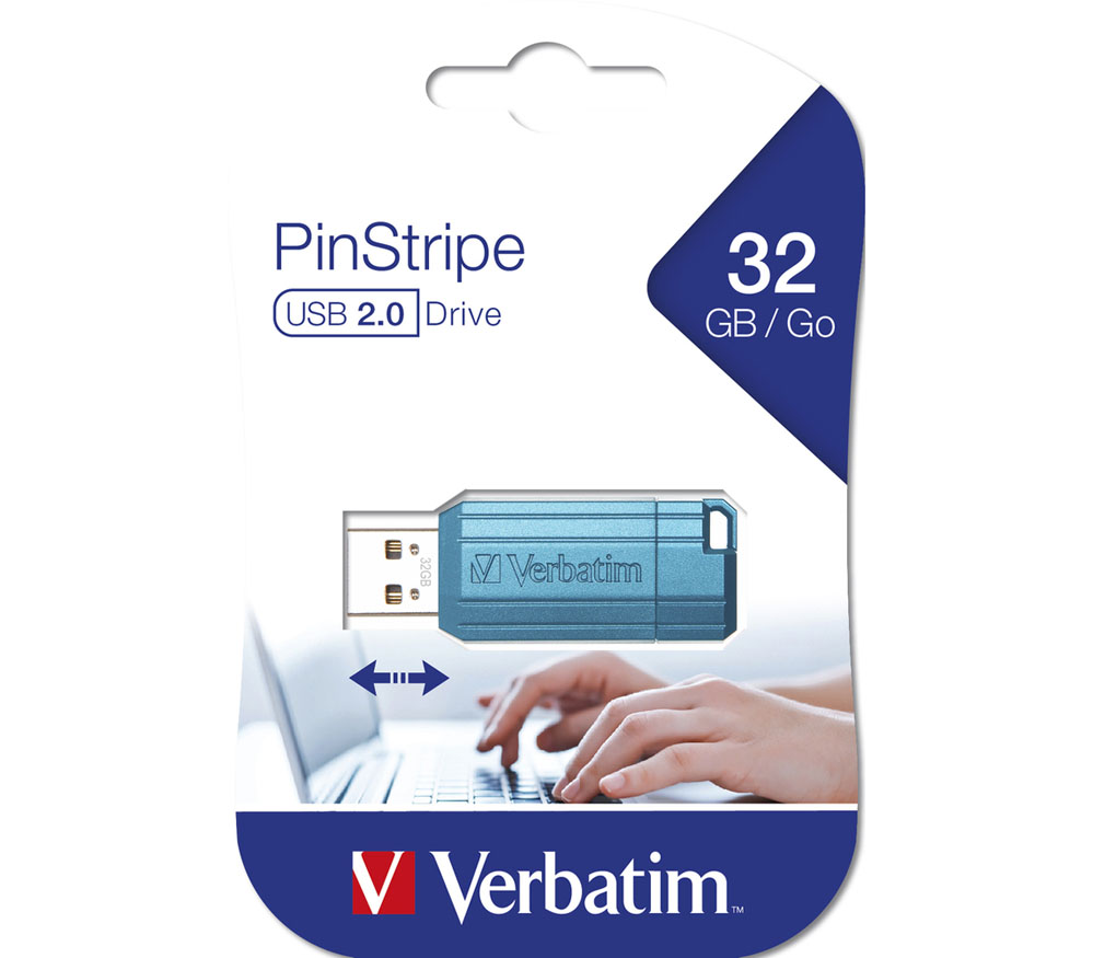 Накопитель Verbatim USB2 Flash 32GB Pin Stripe blue от Яркий Фотомаркет