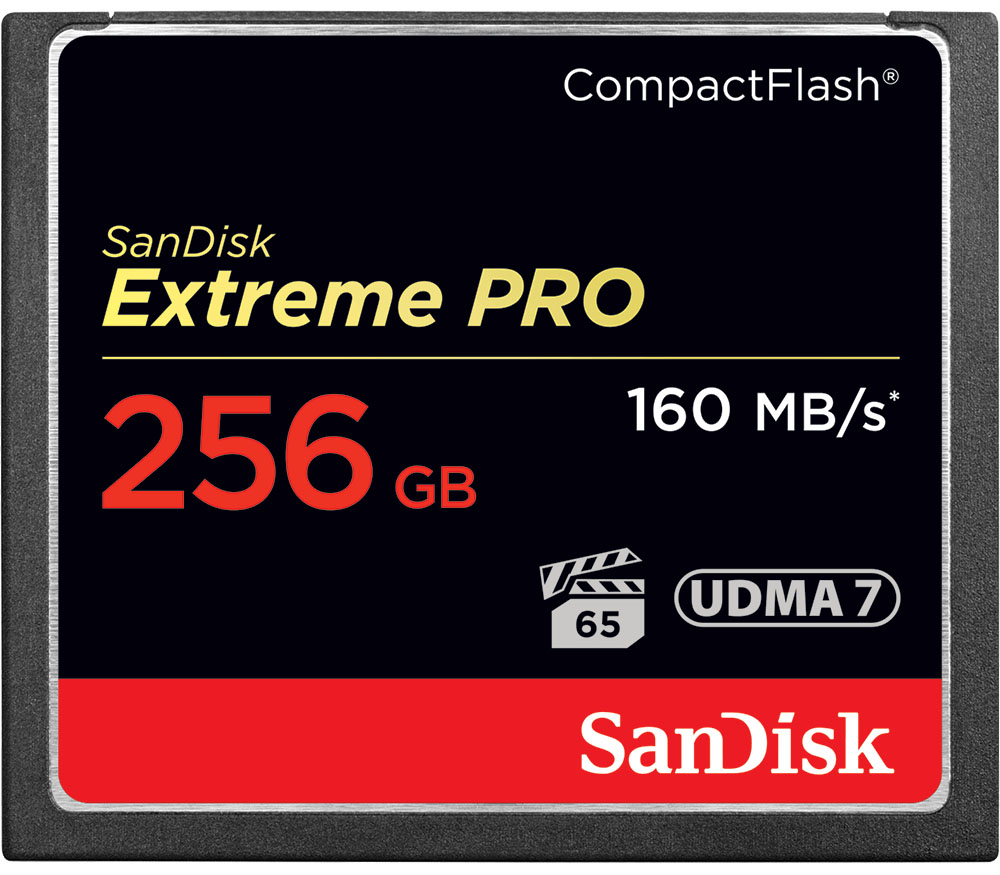   SanDisk CompactFlash 256GB Extreme Pro 160 Mb/s