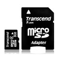Карта памяти Transcend MicroSDHC 8GB  Class4 + SD адаптер (TS8GUSDHC4)