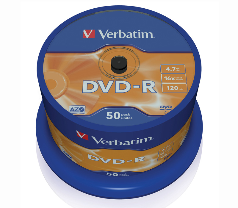 Диск Verbatim DVD-R  4.7 Гб 16х Cake Box (50 дисков)