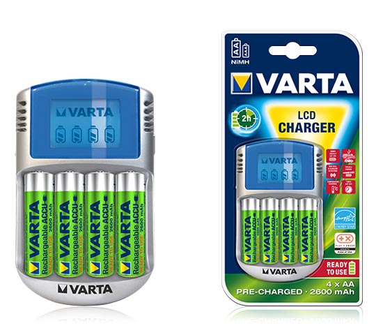 Зарядное устройство Varta Power Line LCD Charger + 4 акк. АА 2500/2600 mAh Ready2Use