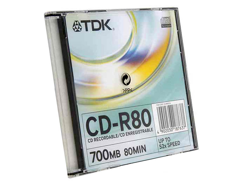 Диск TDK CD-R  700 Мб 52x Slim
