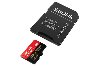 Карта памяти SanDisk MicroSDXC 128GB Extreme PRO A2 V30 UHS-I 170MB/s, с адаптером 