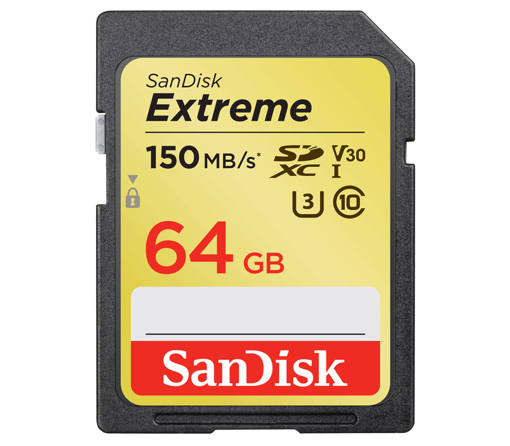 Карта памяти SanDisk SDXC 64GB Extreme V30 U3 UHS-I 150MB/s