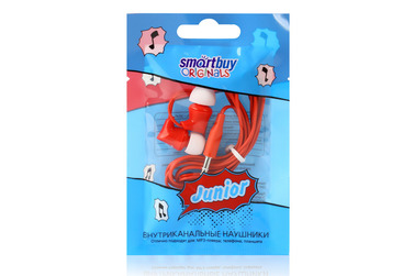 Внутриканальные наушники Smartbuy JUNIOR, красные (SBE-540)