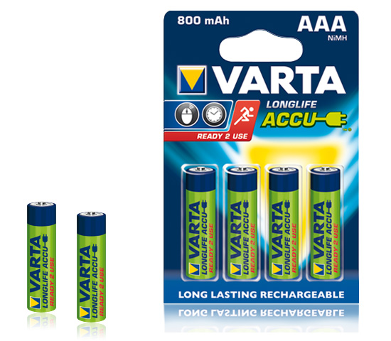 Аккумуляторы Varta Ready to use AAA Ni-Mh 800 мАч, 4 шт.
