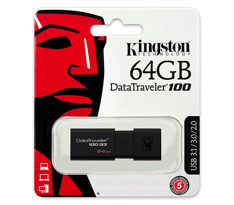 Накопитель Kingston USB3.0 Flash 64GB Kingston DataTraveler 100 G3 от Яркий Фотомаркет