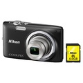 Компактный фотоаппарат Nikon Coolpix S2700 черный + 4Gb