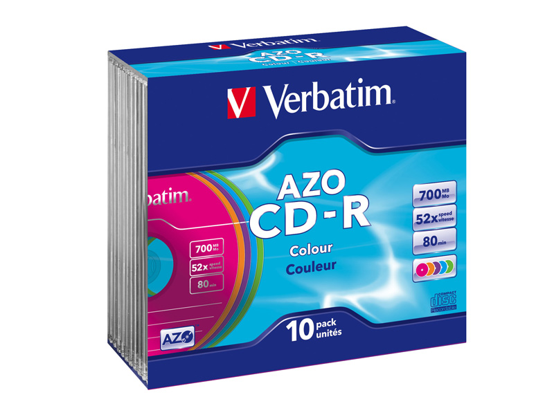 Диск Verbatim CD-R  700 Мб DL+ 52х AZO Slim Color