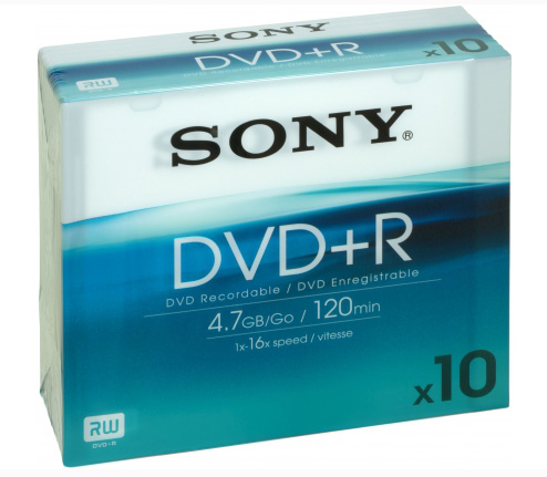 Диск Sony DVD+R  4.7 Гб 16х Slim
