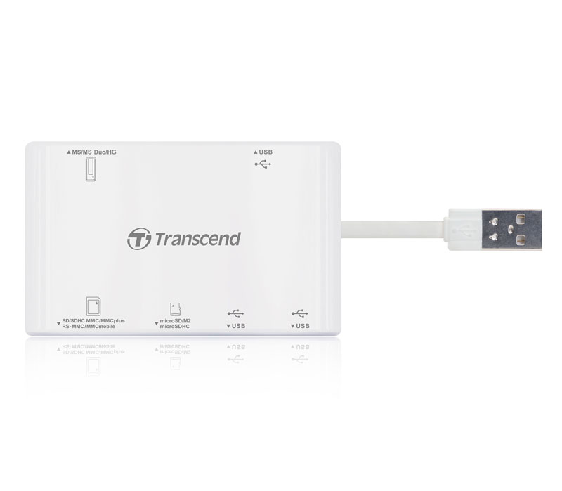 Карт-ридер Transcend RDP7 USB2.0 белый (TS-RDP7W)