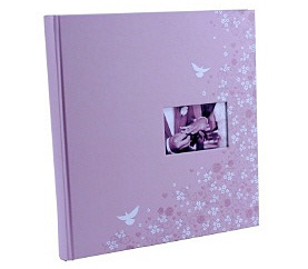 Goldbuch 30x31 см, 60 стр., свадебный, FLOWERS, "голуби", с окошком, розовый