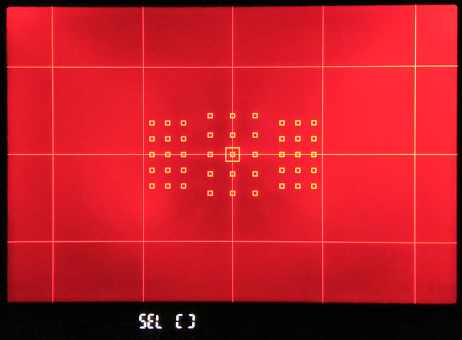 Расположение точек автофокуса в видоискателе Canon EOS 6D Mark II