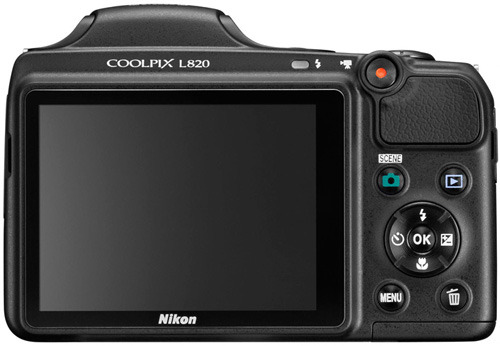 Nikon Coolpix L820 черный вид сзади