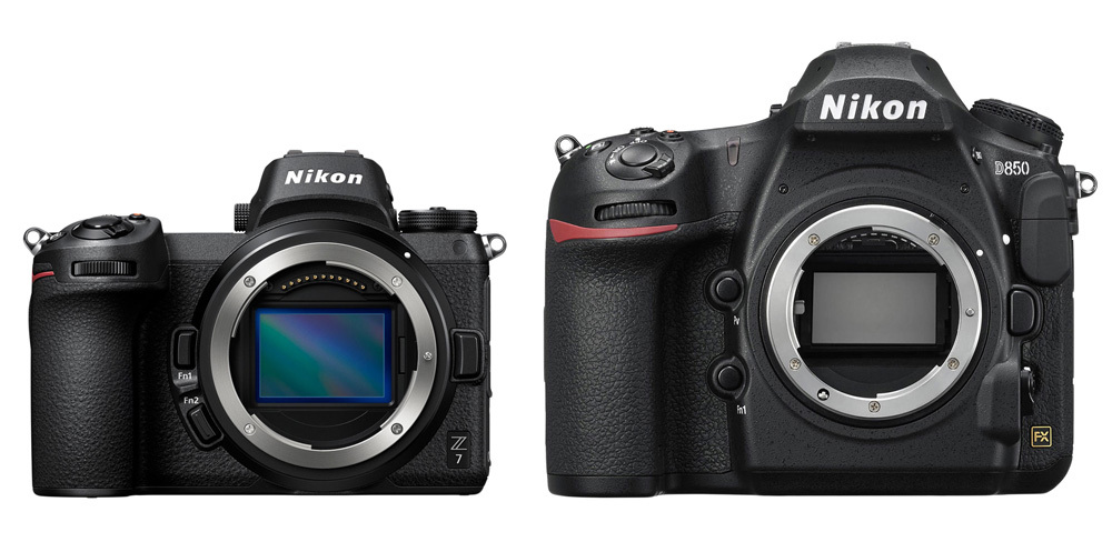 Nikon Z7 рядом с Nikon D850