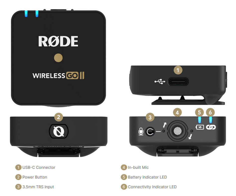 Передатчик (трансмиттер) системы Rode Wireless GO II