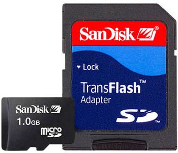 SanDisk micro SD/TransFlash 1GB