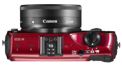 Canon EOS M red 22mm top view