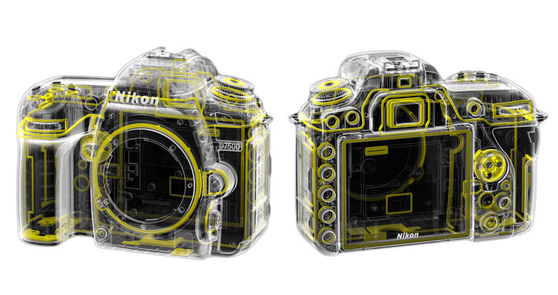 Схема уплотнителей защиты Nikon D7500 от пыли и влаги